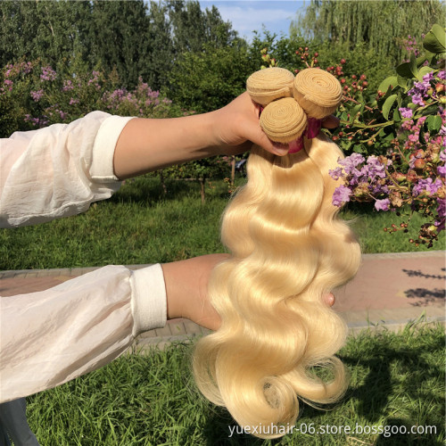Unprocessed Hair Wholesale Virgin Vendors Body Weave 613 Blonde Human Hair Bundles With Closure